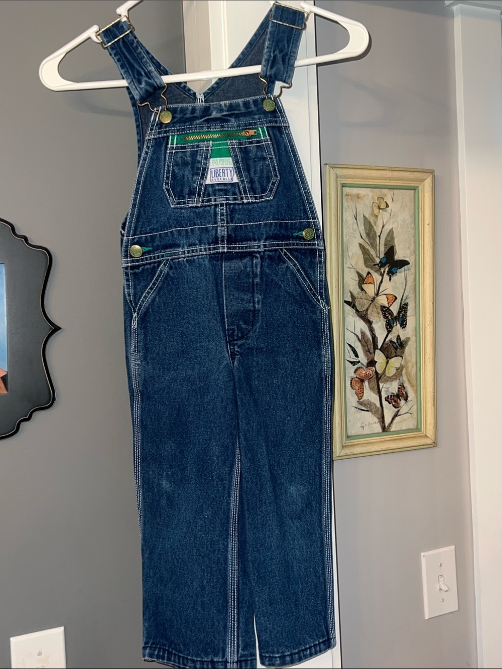 liberty vintage kids Dark Blue Denim Relaxed Overalls- rare item!